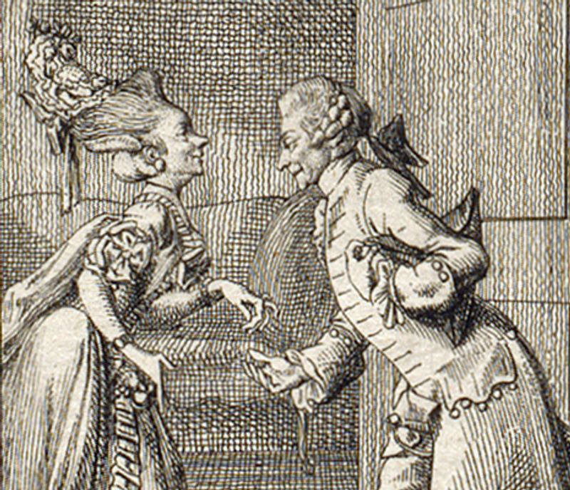 Daniel Chodowiecki: Der Gruß. Aus der Serie Natürliche und affektierte Handlungen des Lebens, 1778, Gleimhaus